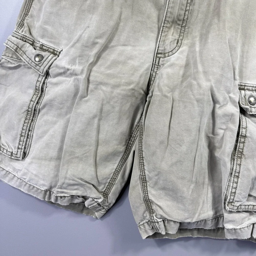 Carhartt Cargo Shorts Mens 36 Beige Relaxed Fit Canvas Workwear Utility Pockets